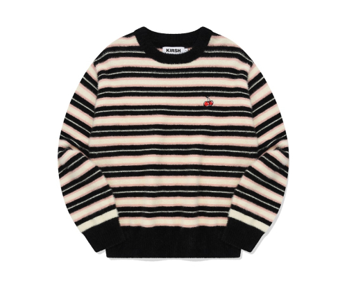 MUSINSA KIRSH Cherry Stripe Pattern Knit Ivory