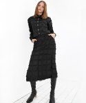 데미지니모닉(DAMAGE MNEMONIC) 프린지 블랙 스커트 _ Fringe Black Skirt
