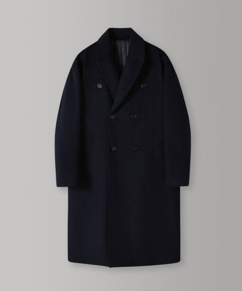 MUSINSA公式 LAFUDGESTORE Woolrich Overfit Double Long Coat Midnight Blue