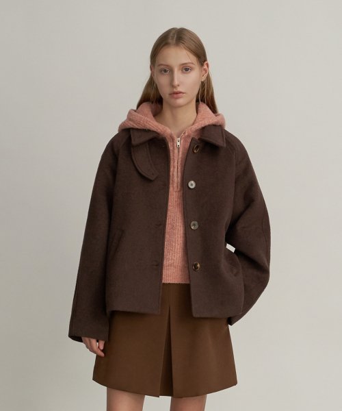 Musinsa Oro Woman Woolrich Minimal Half Coat Deep Brown