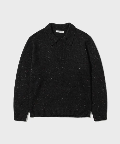 Musinsa Intempomood Milky Way Open Collar Knit Black Hole