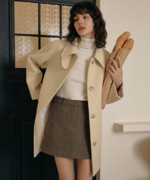 MUSINSA LOOKAST KANA HALF WOOL COAT BUTTER