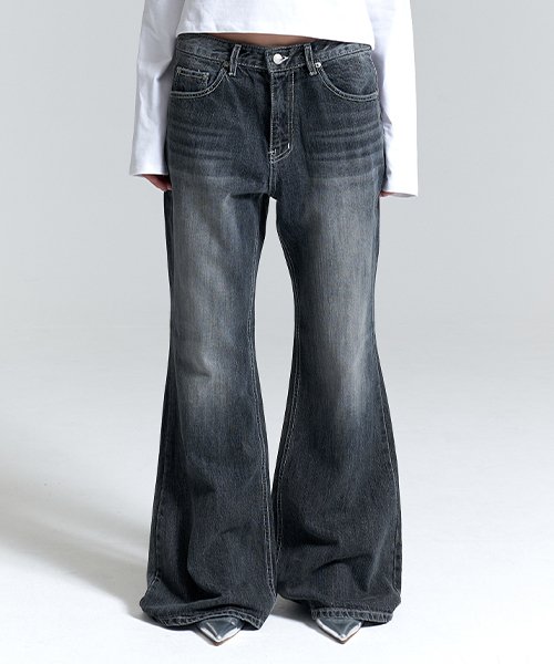 락케이크 Marcia Low Rise Bootcut Jeans Smoky Gray 위시버킷