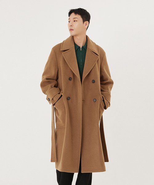 Musinsa Ad Hoc Men S Outpocket Belted Cashmere Overfit Coat Camel