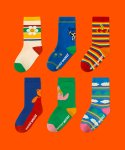 위글위글(WIGGLE WIGGLE) 키즈 패턴 양말 6종 SET - Daily Kids Socks