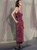 쏘리, 투 머치 러브(SORRY, TOO MUCH LOVE) Hollywood Ornament Velvet Dress_Burgundy