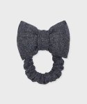 삭스어필(SOCKS APPEAL) wool padding ribbon hair scrunchie grey