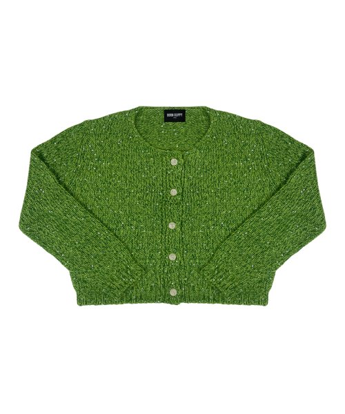 MUSINSA BORN SLIPPY Snowing Wool Cardigan Green