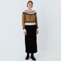 르(LE) corduroy cutting-line skirt (dark brown)
