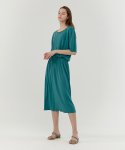 세컨스킨(SEKANSKEEN) 5부소매 스마킹 포인트 드레스