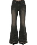 이에스씨 스튜디오(ESC STUDIO) (W)wrinkled washing denim bootcut pants(black)