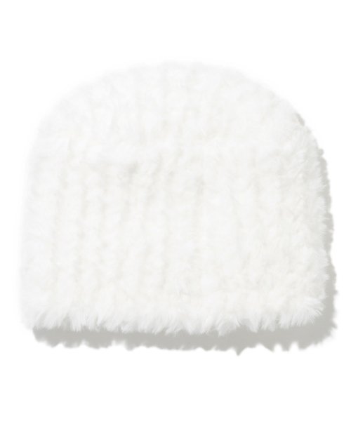 Musinsa Millo Women Fur Knit Bucket Hat Off White