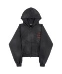 선데이오프클럽(SUNDAYOFFCLUB) The Restrained Hunger Heavy Terry Zip Up Hoodie - Washed Black