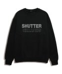 셔터(SHUTTER) STITCH LOGO 오버핏 맨투맨 (STLS007) 블랙