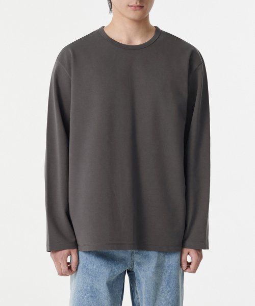 Musinsa Musinsa Standard Heavy Ponte Relaxed Crew Neck Long Sleeve T