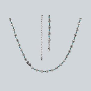스쿠도(SCUDO) dust grey pearl blue necklace