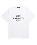 바리게이트(BARIGATE) BR STUDIO 오버핏 반팔 티셔츠 (BS004) 화이트/블랙
