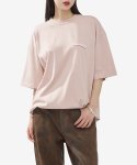 발렌시아가(BALENCIAGA) 여성 폴리티컬 웨이브 로고 티셔츠 - 핑크 / 641655TKVJ11764