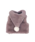 몽슈슈(MONCHOUCHOU) Bobble Fur Crop Vest Choco