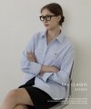 [Woman]클래식 세미 오버 옥스포드 셔츠_Blue ST