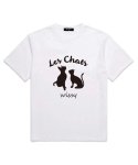 위씨(WISSY) Les Chats 오버핏 반팔티셔츠 (WS001) 화이트