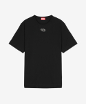 디젤(DIESEL) 남성 저스트 D 로고 반소매 티셔츠 - 블랙 / A098640HERS9XX