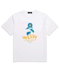 위씨(WISSY) Colorful Vase Logo 오버핏 반팔티셔츠 (WS013) 화이트