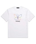 위씨(WISSY) Rainbow Butterfly 오버핏 반팔티셔츠 (WS016) 화이트
