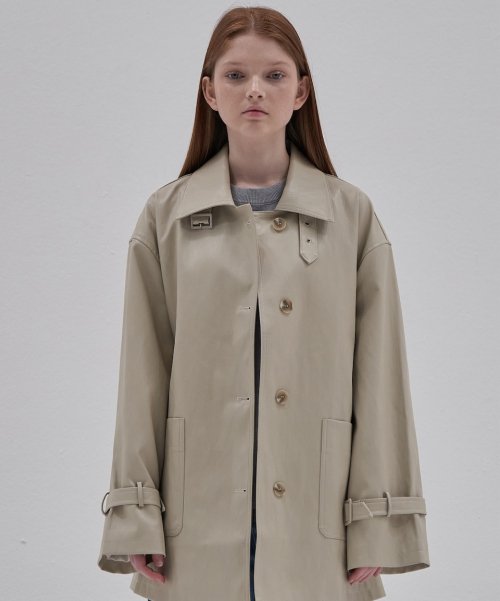 Leather Trench Coat_Ivory