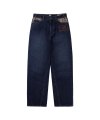 Embroidered Patch Jeans  Blue