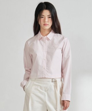 커버낫 우먼 포플린 크롭셔츠 라이트 핑크