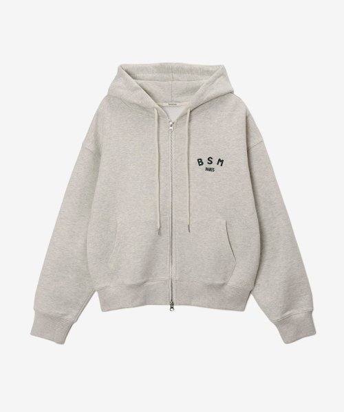 [24SS] BSM SMALL LOGO ZIP UP - OATMEAL