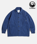 에스피오나지(ESPIONAGE) French Wide Work Jacket (Moleskin) Washed Blue
