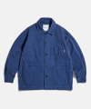 French Wide Work Jacket (Moleskin) Washed Blue