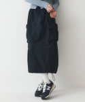 후아유(WHO.A.U) Nylon Cotton Cargo Long Skirt / WHWHE2331F