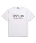 셔터(SHUTTER) STITCH LOGO 오버핏 반팔 티셔츠 (SS006) 화이트