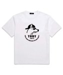 셔터(SHUTTER) TORY LOGO 오버핏 반팔 티셔츠 (SS014) 화이트