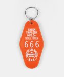 신트리플식스(SHEEN666) 룸 666 모텔 키 홀더 오렌지/화이트