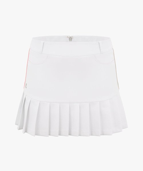 MUSINSA公式 FAIRLIAR Hem half pleated skirt white