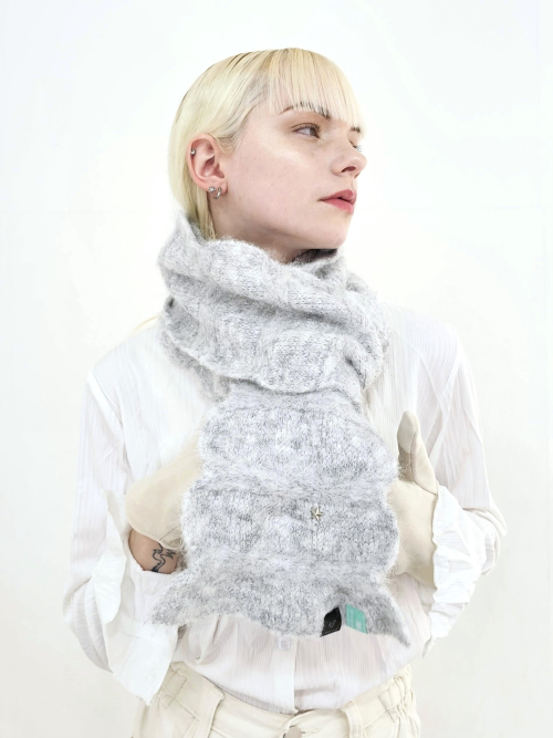 Musinsa Milk Wave Star Cloud Eco Fur Muffler Gray