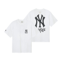 엠엘비(MLB) 베이직 빅로고 기능성 오버핏 반팔 티셔츠 NY (White)