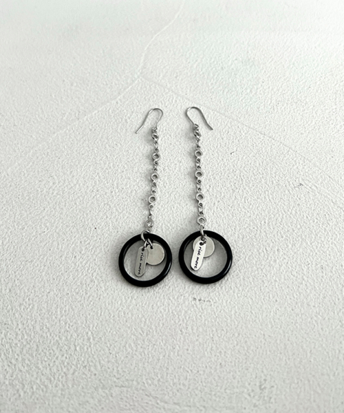 Black ring earrings