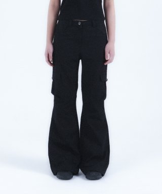 미세키서울(MISEKI SEOUL) Pocket cargo bootscut pants BLAC...