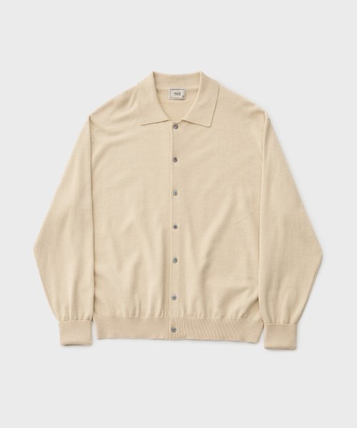 Musinsa Another Office Scape Knit Polo Cardigan Almond Milk