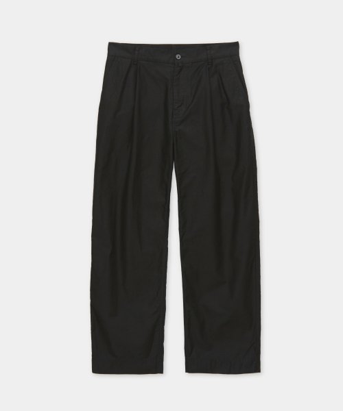 MUSINSA COOR Garment Washed Moleskine One Tuck Chino Pants Black