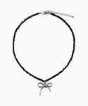 셉텐벌5(SEPTEMBER5) Black biz ribbon necklace [Metal]