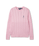 [New Pink Capsule]  케이블 니트 코튼 스웨터 - 핑크