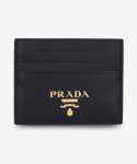 프라다(PRADA) 여성 사피아노 메탈 로고 카드 홀더 - 블랙 / 1MC025QWAF0002