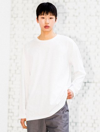 제너럴아이디어 MAN 루즈핏 롱 슬리브 티셔츠 [WHITE] / SBD1M01010