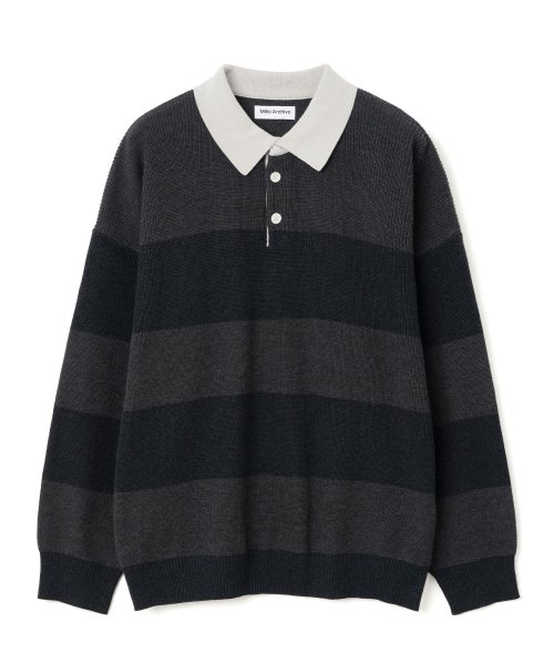 Musinsa Millo Archive Over Fit Rugby Knit Charcoal